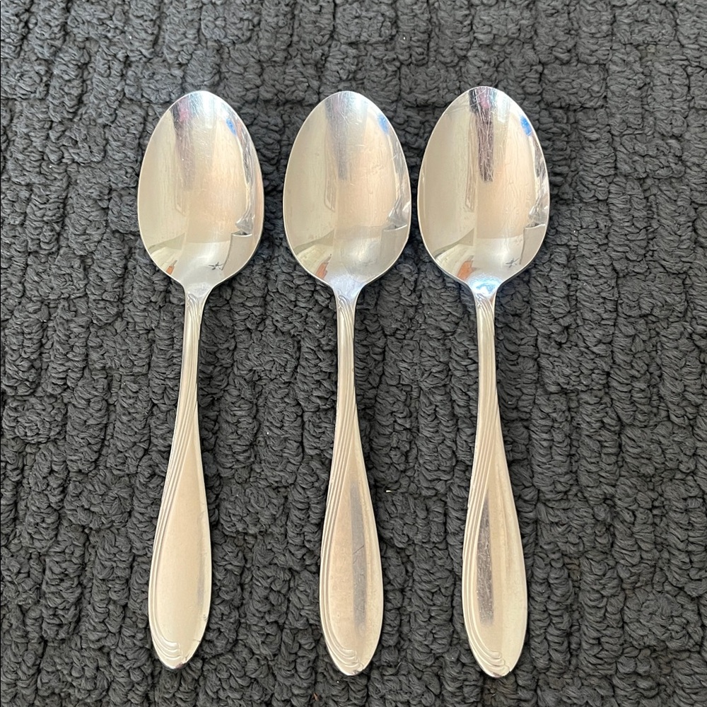 Oneida CAMBER CRESTA Windswept Scroll Stainless Flatware - Soup Spoons (3)
